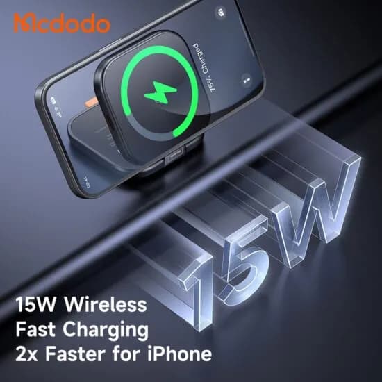 شارژر وایرلس تاشو 2 کاره مک دودو Mcdodo Magnetic Wireless Charger CH-2160 — تصویر ۵