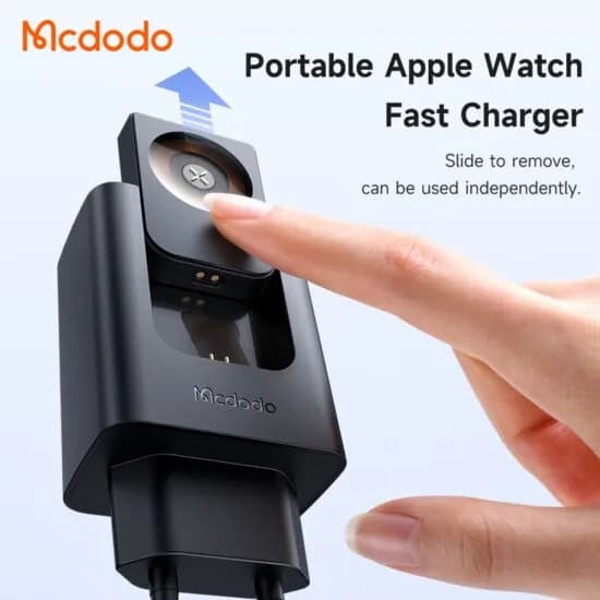شارژر دیواری 2 پورت و شارژر وایرلس مک دودو Mcdodo CH-3700 توان 30 وات با قابلیت شارژ اپل واچ — تصویر ۲