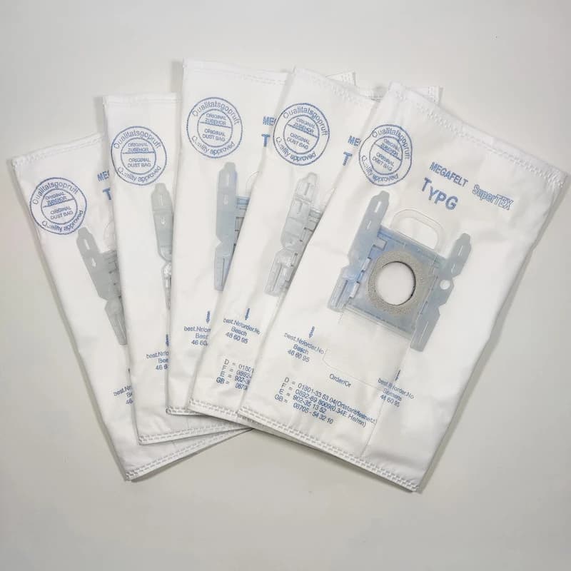 پاکت جاروبرقی زیمنس مدل MEGAfilt SuperTEX مناسب جاروبرقی های بوش و زیمنس Type G /GXL/GXXLبسته 5 عددی کد B62 — تصویر ۳