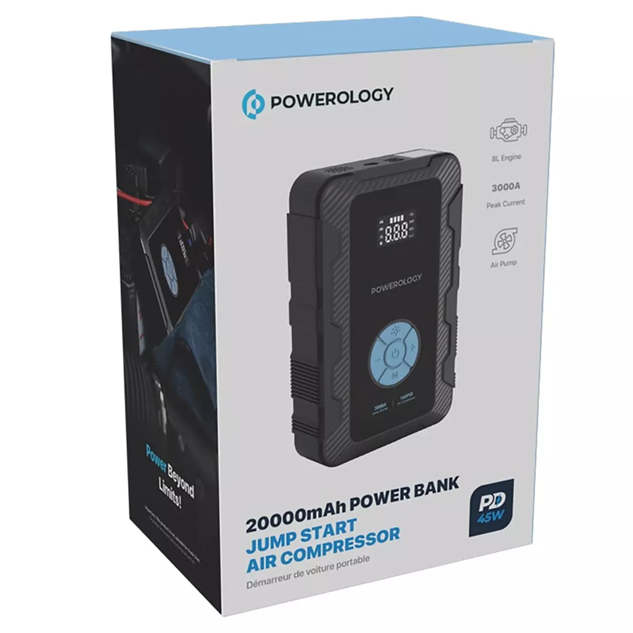 جامپ استارتر و کمپرسور باد و پاوربانک 20000 پاورولوژی Powerology PPBCHA43 Jumpstart with Air Pump — تصویر ۵