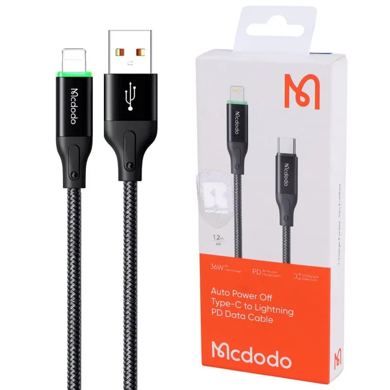کابل لایتنینگ به Type-C مک دودو Mcdodo CA-305 دارای قطع کن خودکار طول 1.2 متر توان 36 وات