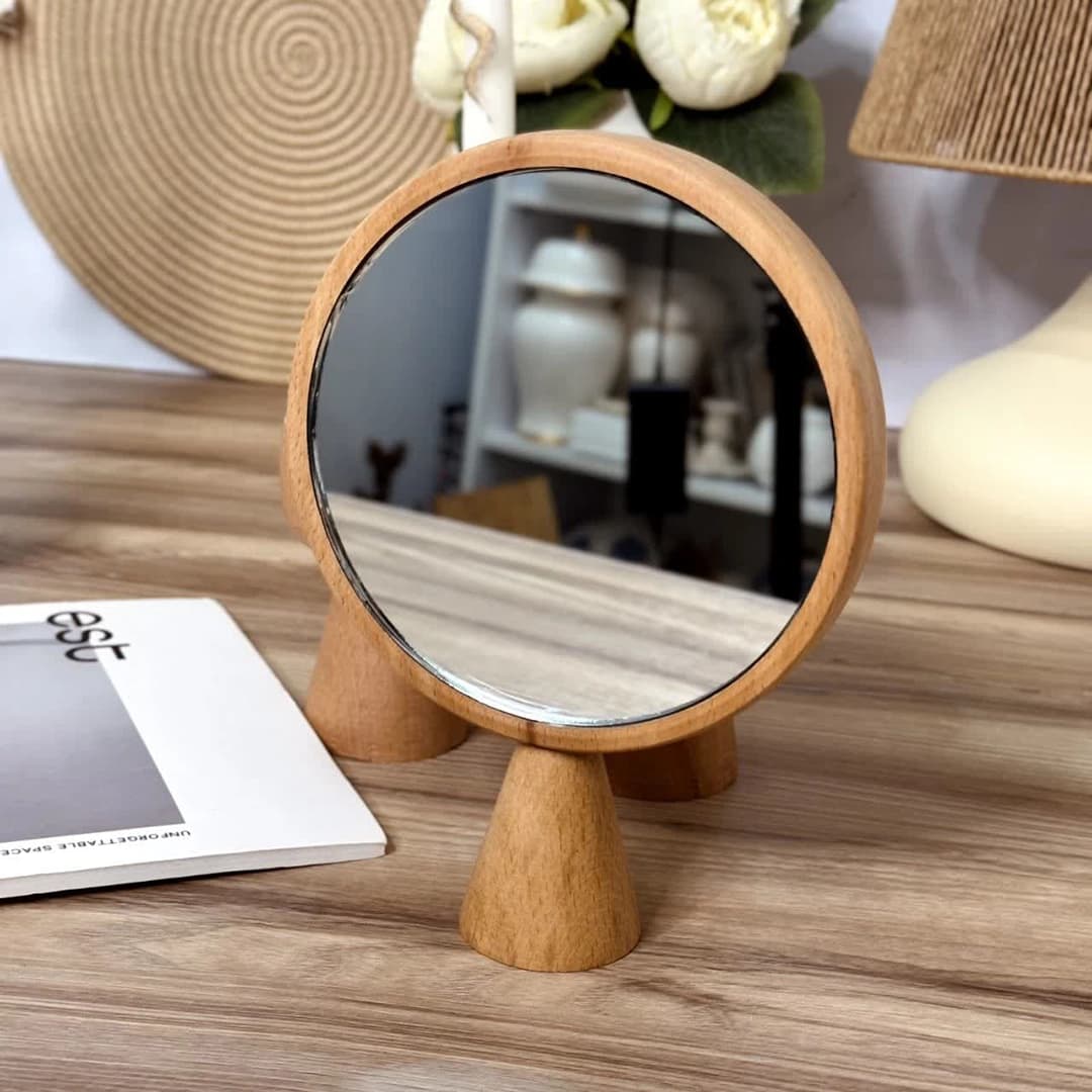آیینه پایه دار چوبی