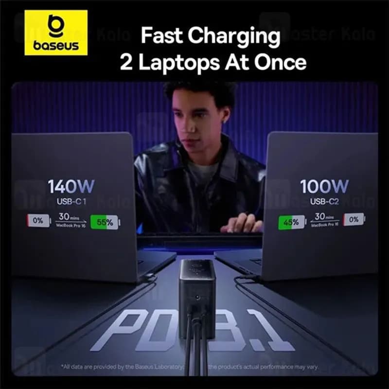 هاب شارژر 5 پورت بیسوس Baseus P10163901113 Simultaneous Charging CCGAN240CE توان 240 وات — تصویر ۳