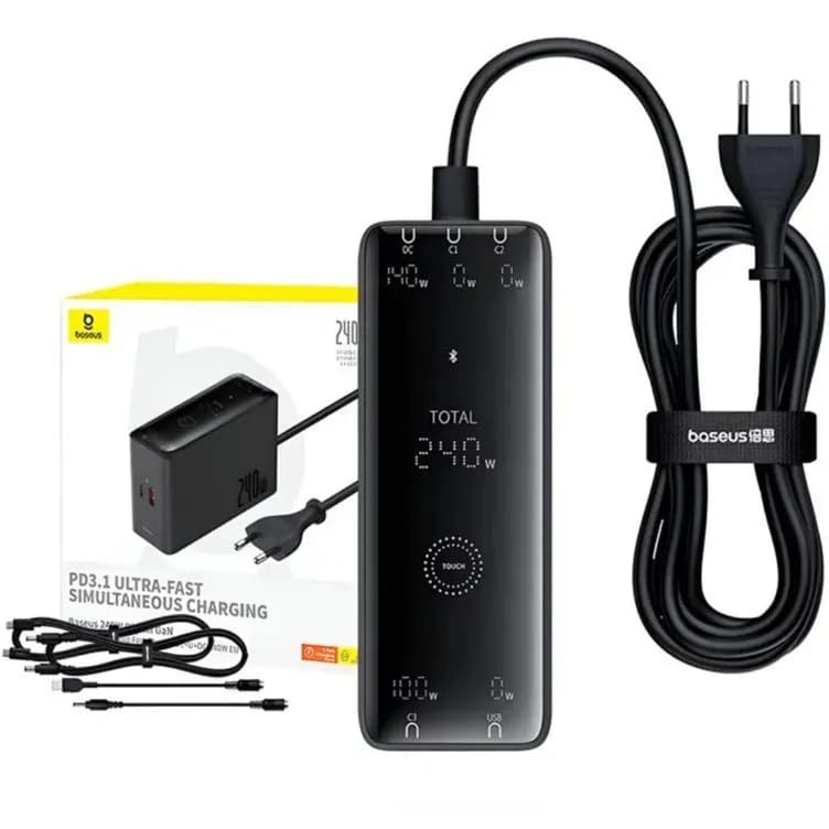 هاب شارژر 5 پورت بیسوس Baseus P10163901113 Simultaneous Charging CCGAN240CE توان 240 وات — تصویر ۸