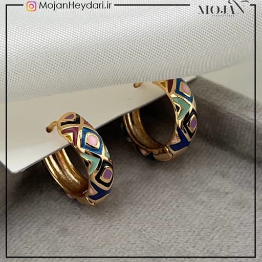 گوشواره های مینا کاری کد gn0028 — تصویر ۲