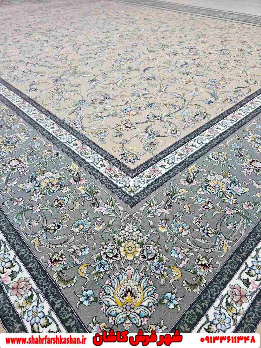 فرش افشان ریز بافت آدریانا 1200 شانه بژ — تصویر ۲