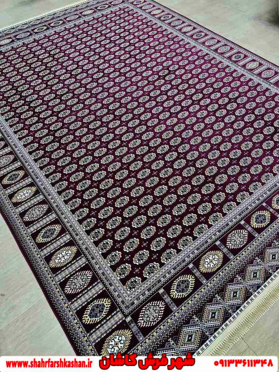 فرش طرح ترکمن لاکی 1200 شانه تراکم 3600
