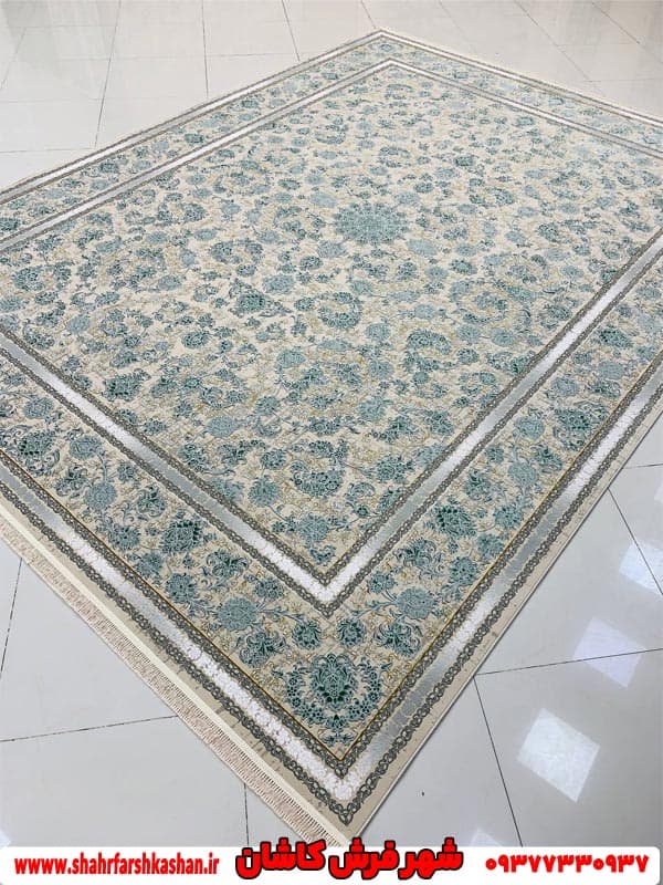 فرش افشان کرم سبز طرح آذین 1200 شانه