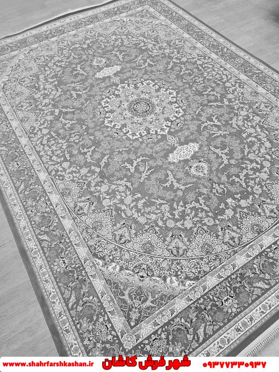 فرش گل برجسته جدید طوسی سارا 1200 شانه