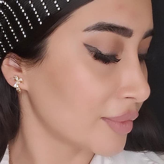 گوشواره دخترانه ژوپینگ فول نگین طرح پاپیون و مروارید