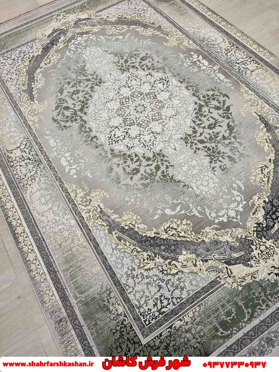 فرش جدید سبز طرح آنتوریوم 1200 شانه