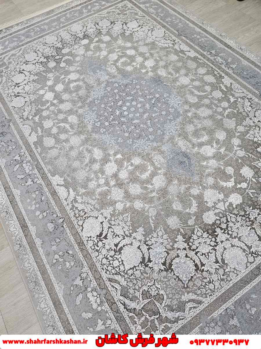 فرش 1200 شانه آبی طوسی مانیا