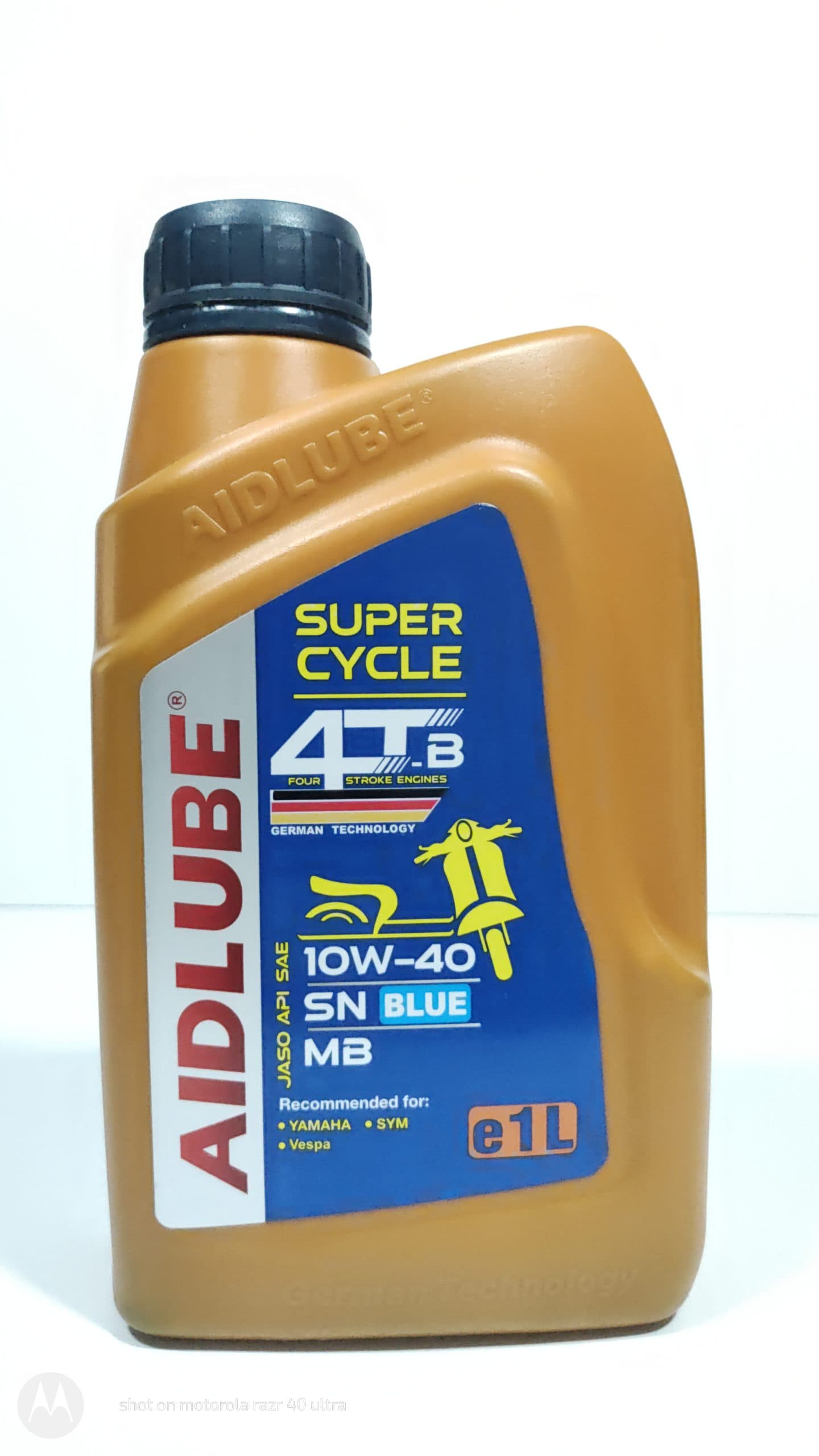 روغن موتورسیکلت ایدلوب AIDLUBE 10W40 SN MB BLUE — تصویر ۳