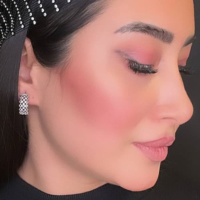 گوشواره دخترانه ژوپینگ طرح هندسی رنگ نقره ای