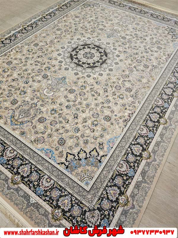 فرش ۱۲۰۰ شانه طرح افشان طرح اکسیر بژ