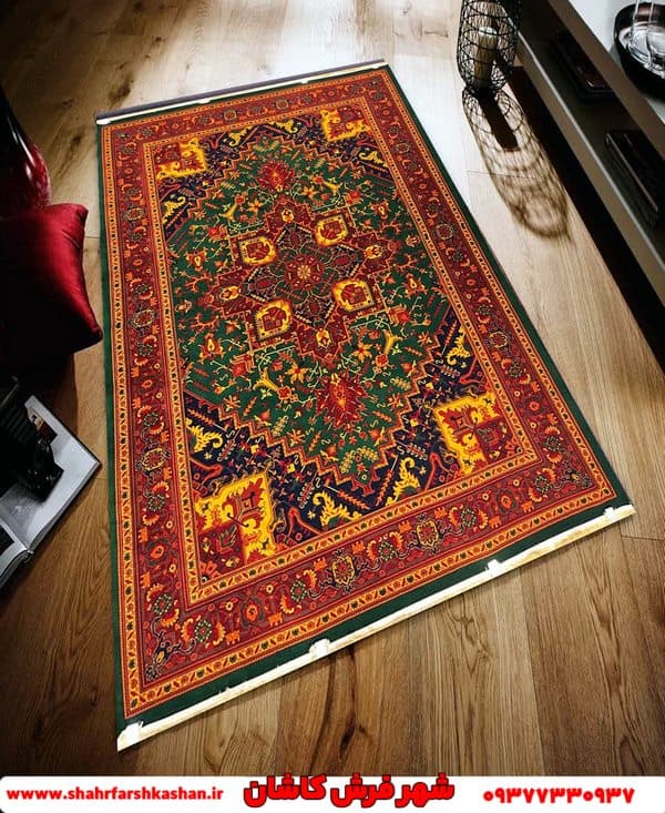فرش سنتی لاکی سبز 700 شانه کد 704sa