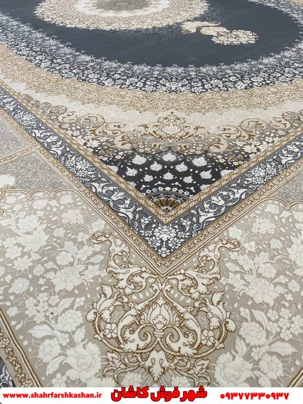 فرش طلاکوب مدرن طرح صدار 1200 شانه دودی — تصویر ۳
