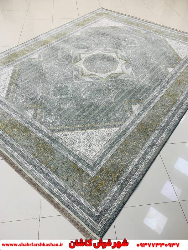 فرش 1200 شانه مدرن گل برجسته طرح سونیا ترمه ای