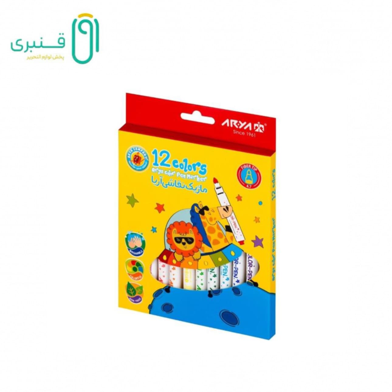 ماژیک 12 رنگ مقوایی 9084