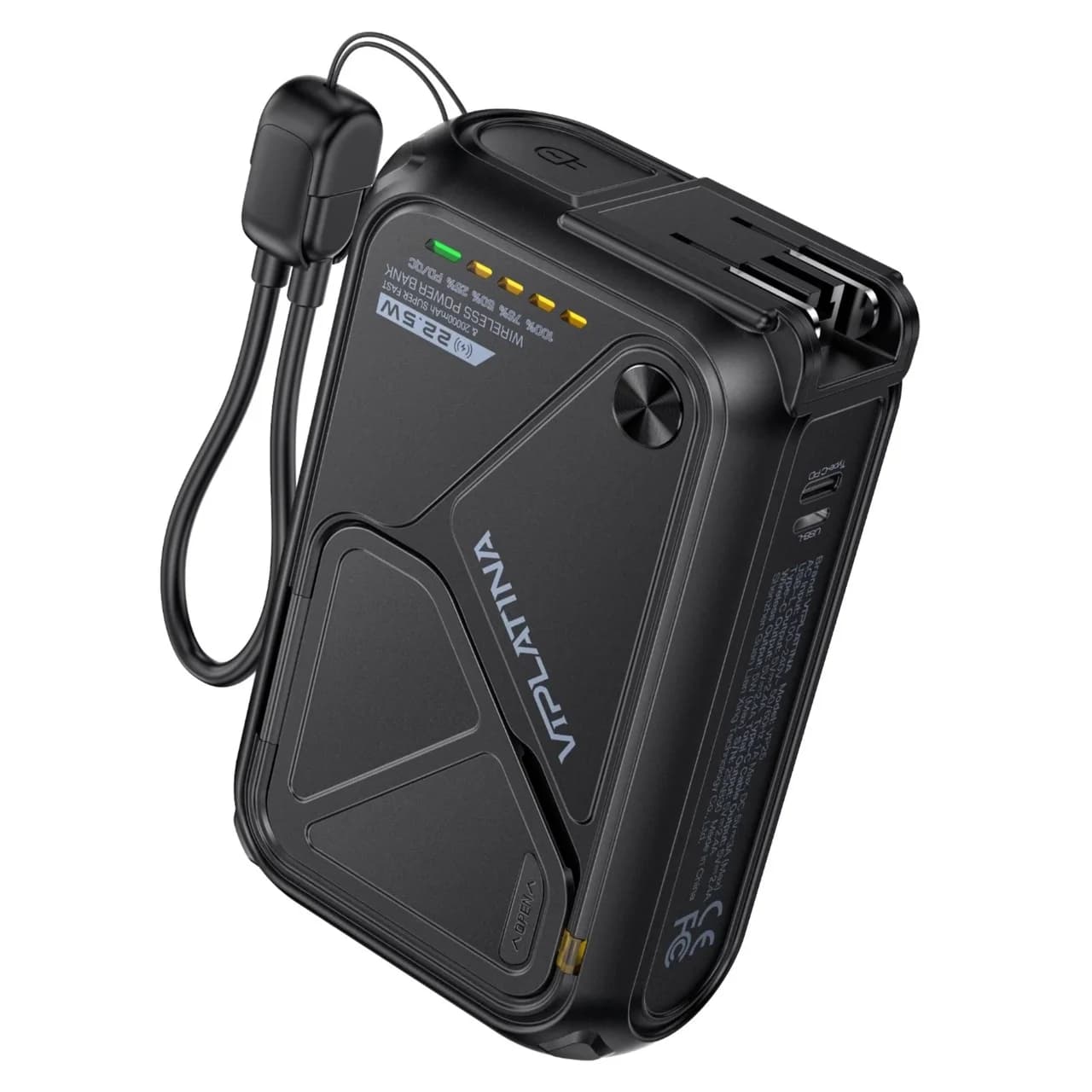 پاوربانک PD و فست شارژ Yesido 22.5W 20000mAh مدل VP25 – مشکی (گارانتی شش ماه تعویض نیکان همراه) — تصویر ۴