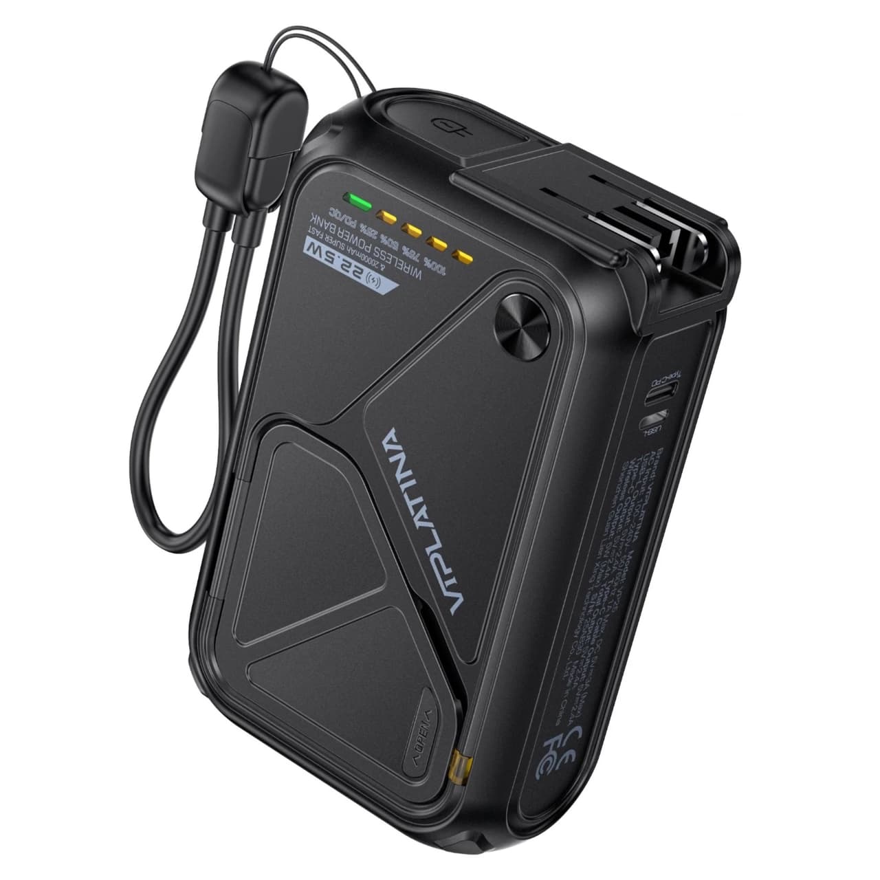 پاوربانک PD و فست شارژ Yesido 22.5W 20000mAh مدل VP25 – مشکی (گارانتی شش ماه تعویض نیکان همراه)