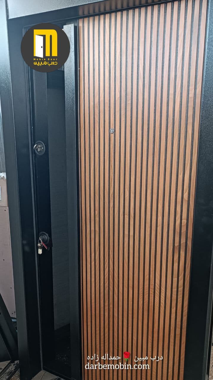 درب ضدسرقت شیشه خور دستگیره مخفی راش رنگ CNC
