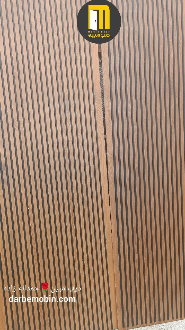 درب ضدسرقت شیشه خور دستگیره مخفی راش رنگ CNC — تصویر ۵