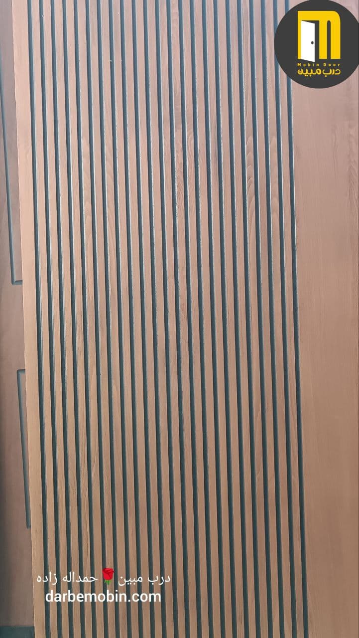 درب ضدسرقت شیشه خور دستگیره مخفی راش رنگ CNC — تصویر ۳