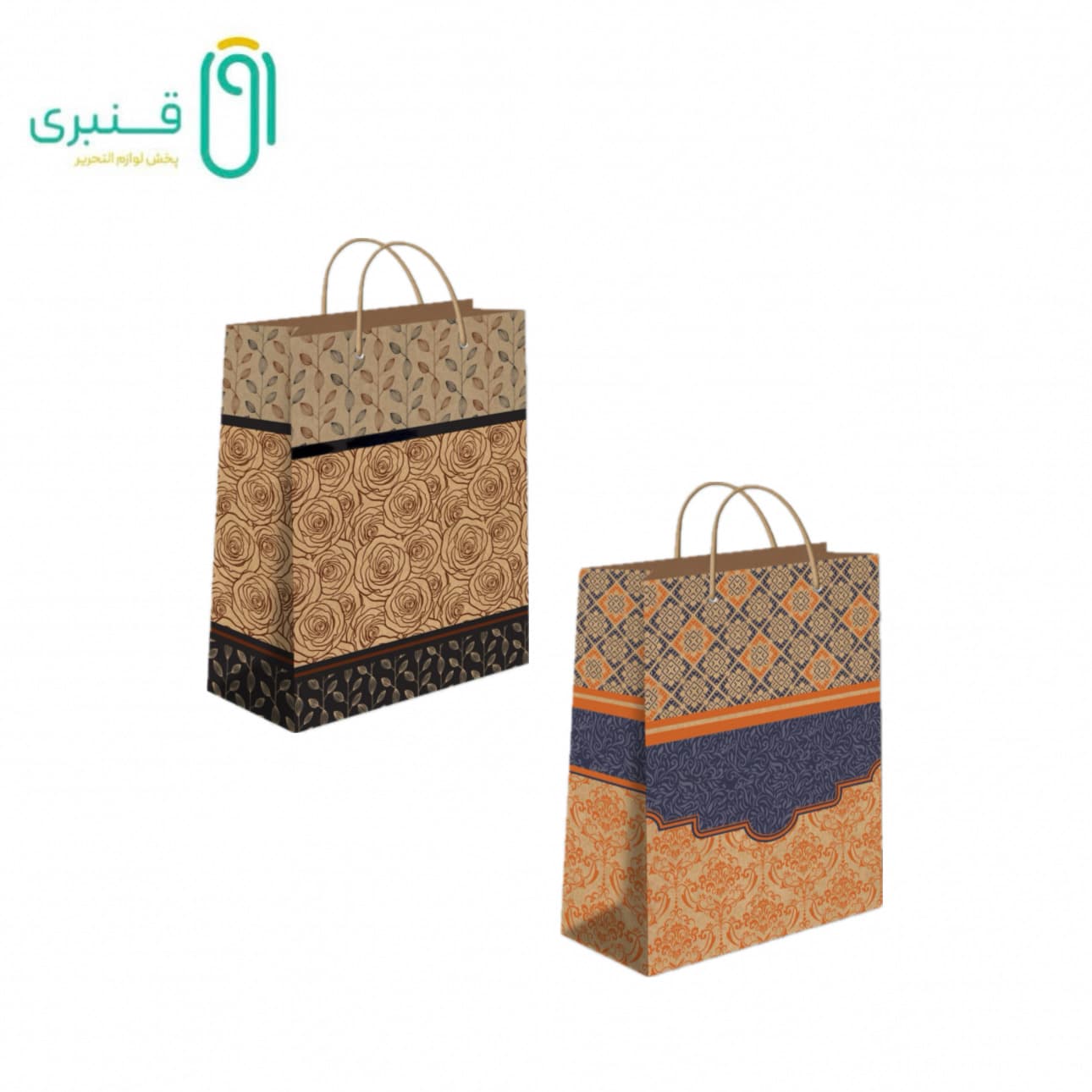 ساک دستی کرافت چاپدار سایز 3(17*26) آذین