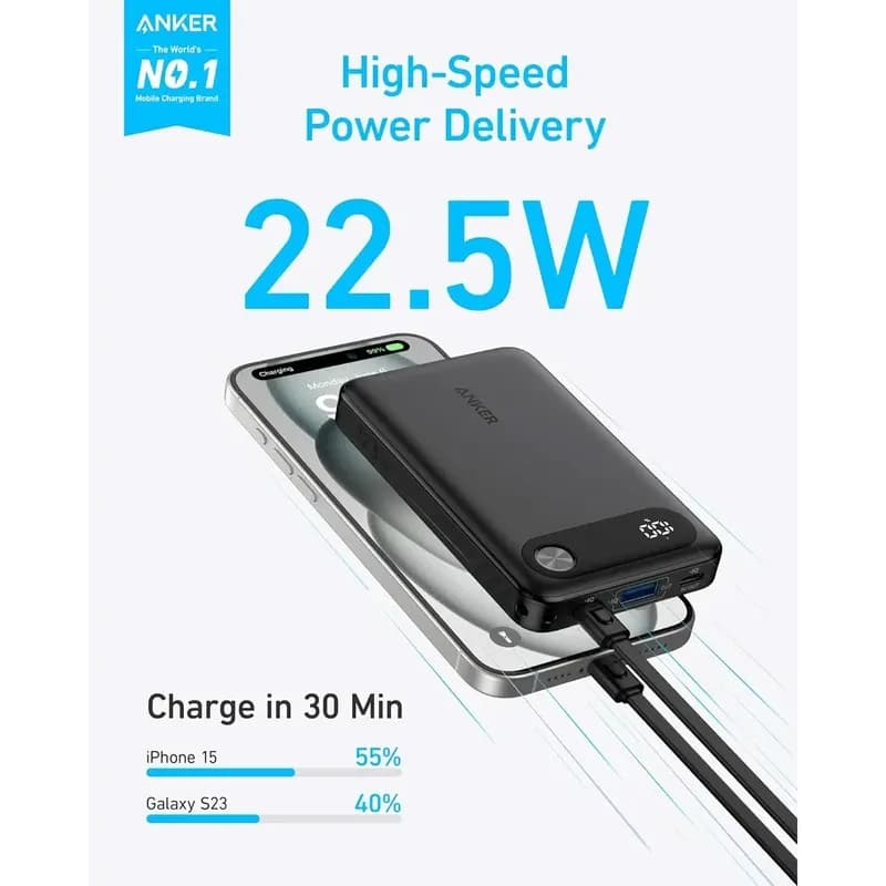 پاوربانک انکر مدل A1257 ظرفیت 10000 میلی آمپر ساعت توان 22.5 وات — تصویر ۴