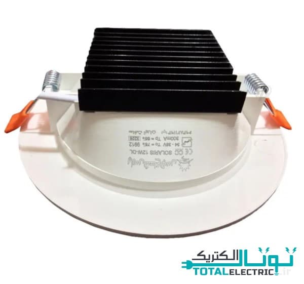 چراغ سقفی توکار سولاریس 12 وات دایره ای پارس شعاع — تصویر ۲