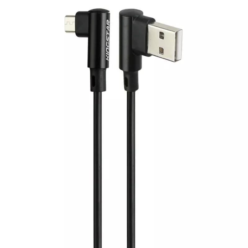 کابل میکرو یو اس بی KingStar K90A 2.1A 1.2m دو سر L ا KingStar K90 A 2.1A 1.2m MicroUSB cable