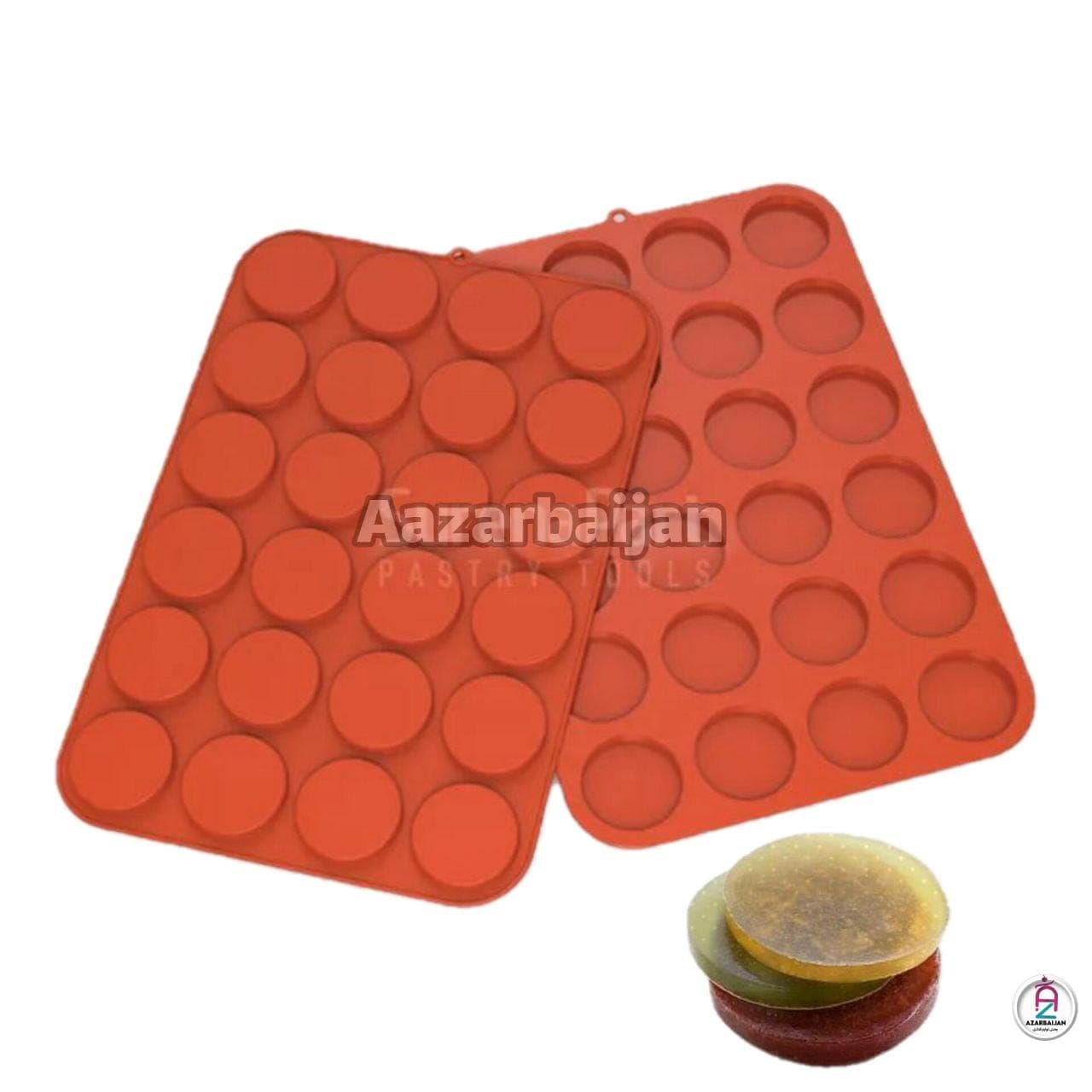 قالب سیلیکون استوانه پولکی (سکه ای) 24خانه