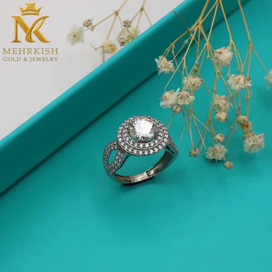 انگشتر بوگاتی طلای سفید کد 7579