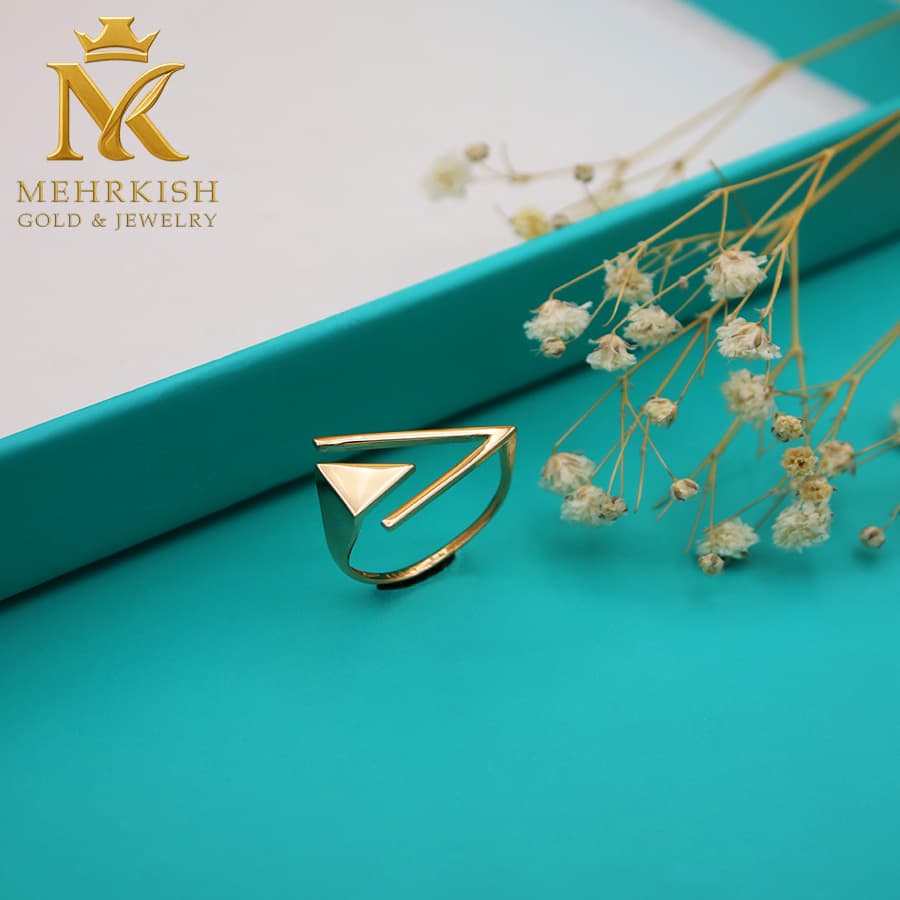 انگشتر مینیمال طرح مثلث کد 7562