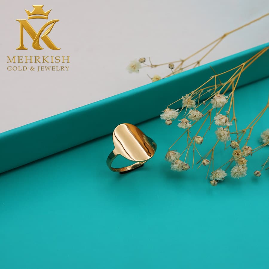 انگشتر مینیمال آیینه ای طلا ۱۸ عیار کد 7561