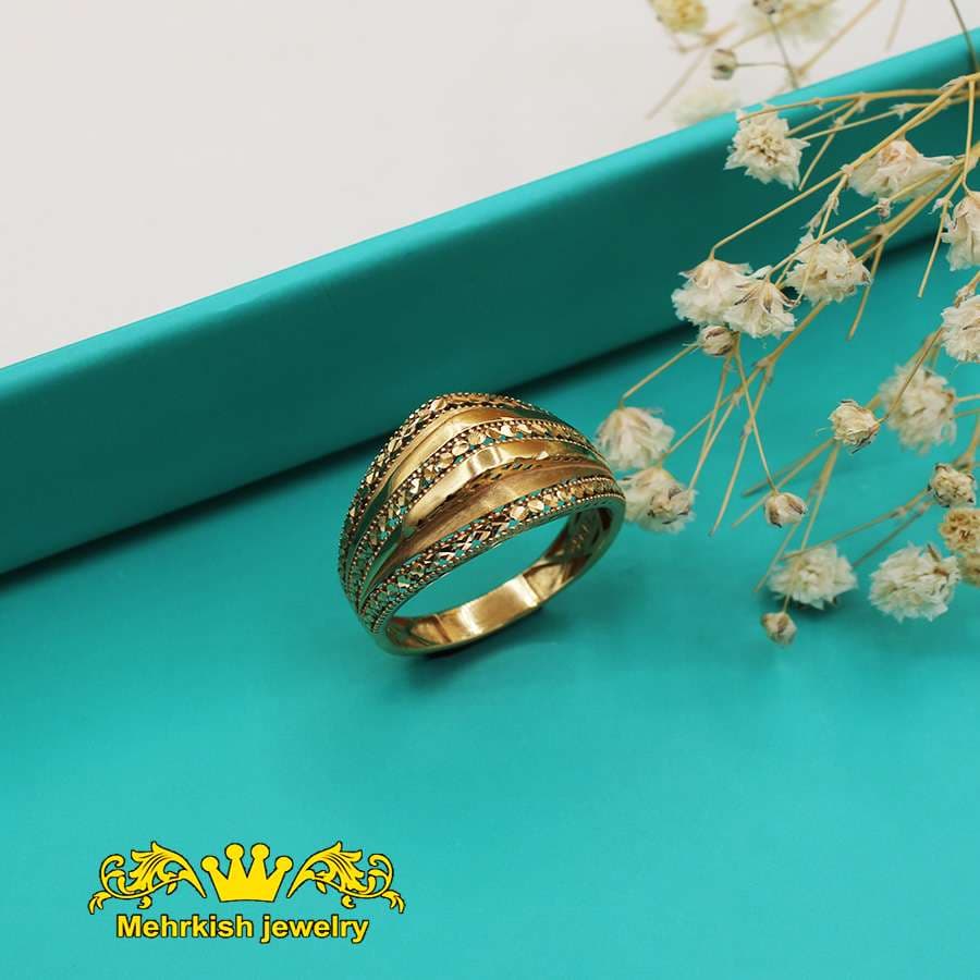 انگشتر تراش ۱۸ عیار زنانه کد B-1076