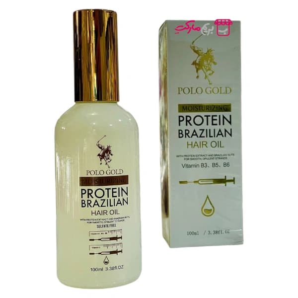 روغن مو پروتئین برزیلی پولو گلد مدل Moisturizing بدون سولفات حجم ۱۰۰ میلی لیتر