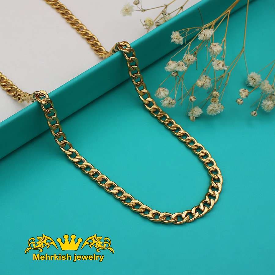 گردنبند کارتیه ساده زنجیری بلند ۱۸ عیار کد KB_111