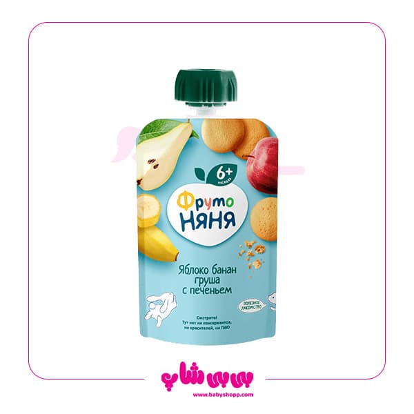 پوره ساندیسی کوکی سیب موز گلابی فروتی نیان