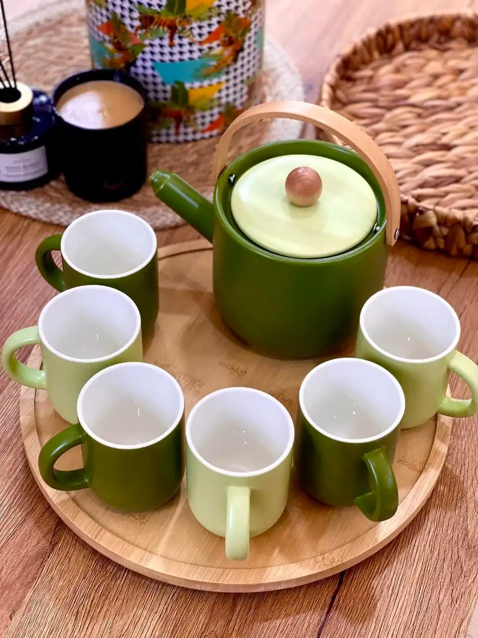 ست چایخوری سرامیکی ۸ پارچه وارداتی