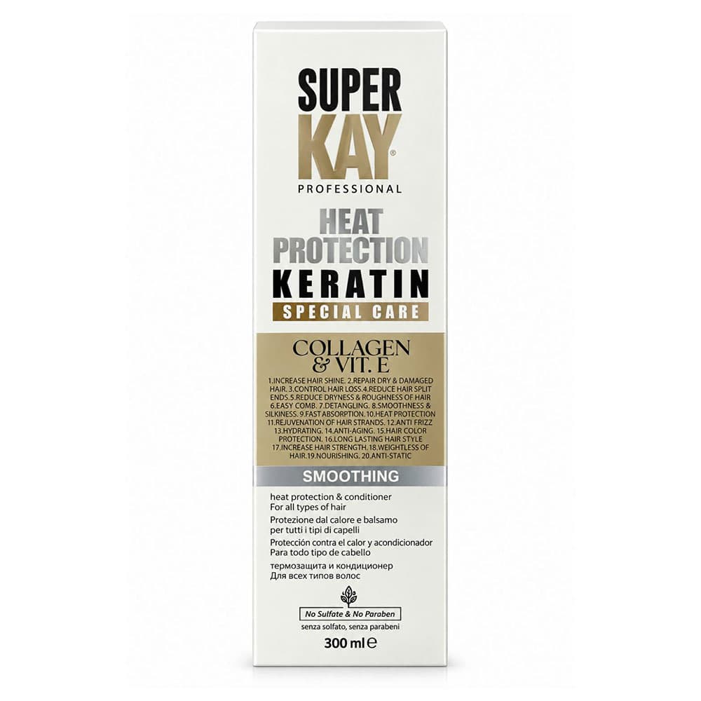 اسپری نرم کننده محافظ حرارتی حاوی کراتین 300 میل سوپر کی SUPER KAY HEAT GUARD — تصویر ۳