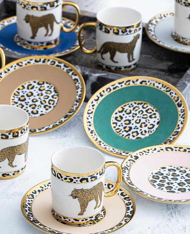 ست قهوه خوری طرح پلنگی آجار 05088