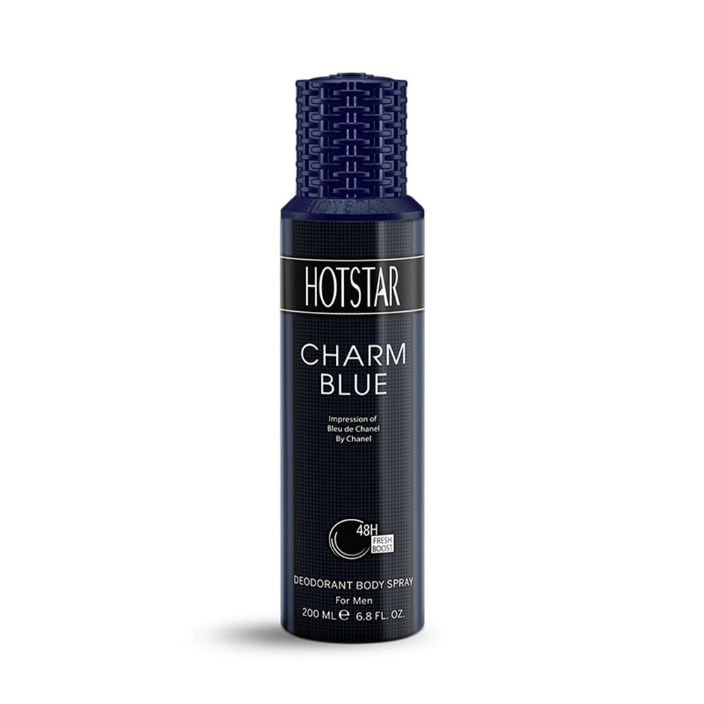 اسپری بدن ضد تعریق دئودورانت هات استار Charm Blue مردانه 200 میل