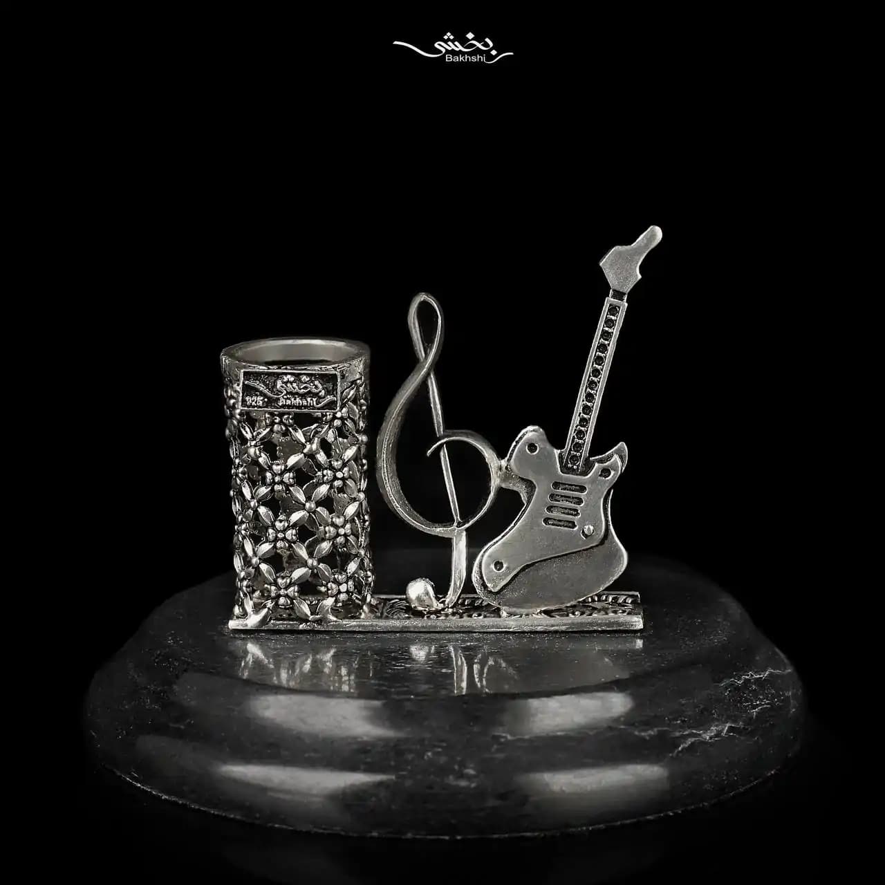 جاقلمی نقره و ساعت موسیقی