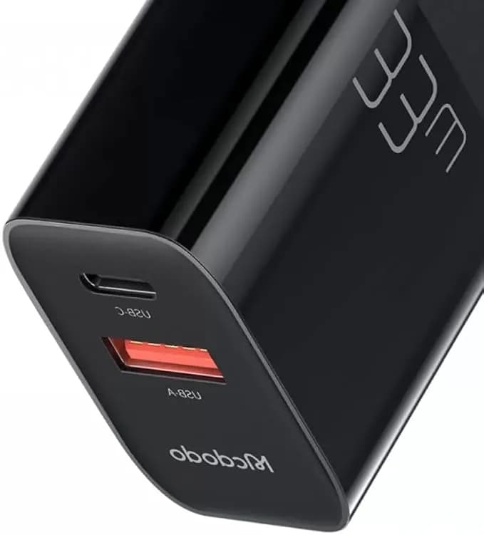 آداپتور فست شارژ مک دودو مدل CH-0921 | 33W | USB-C PD + USB-Aرنگ مشکی