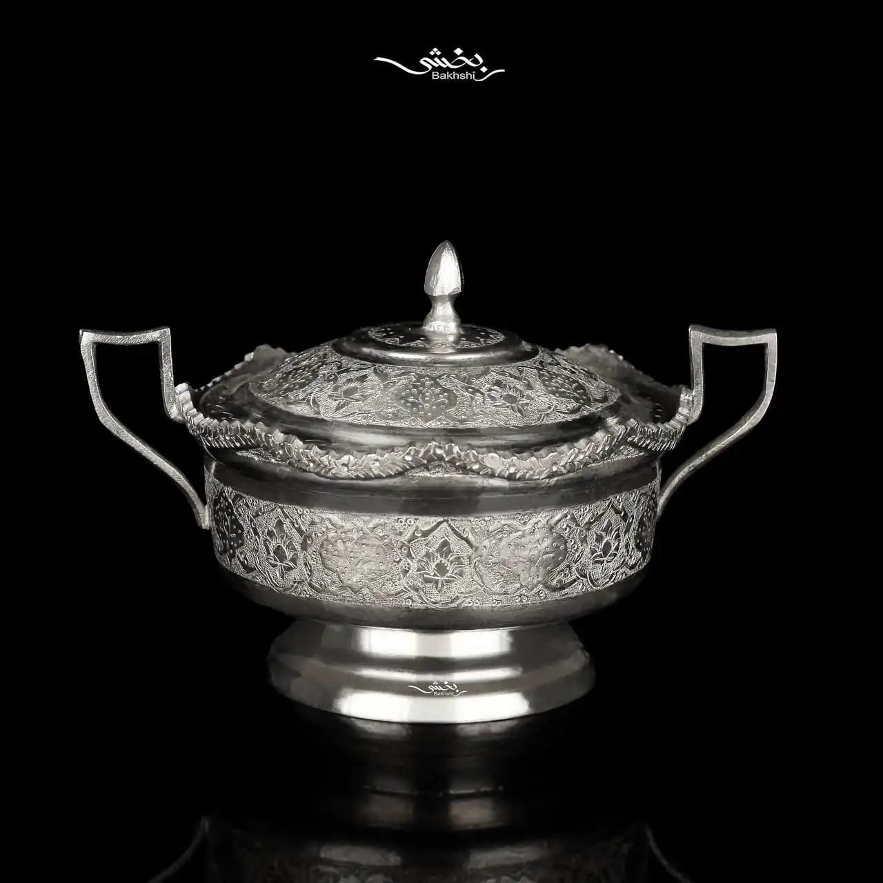 قندان نقره درب دار قلم ترنج