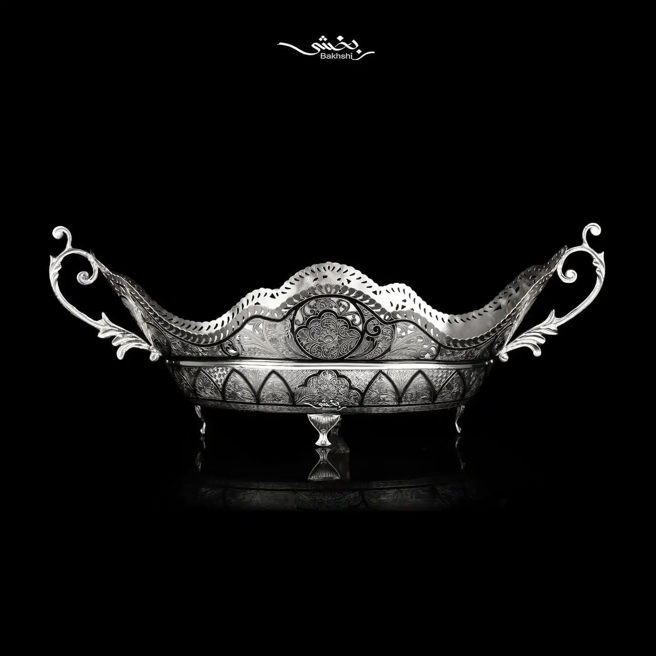 کشکول نقره ژاردنین قلم تبریز — تصویر ۲