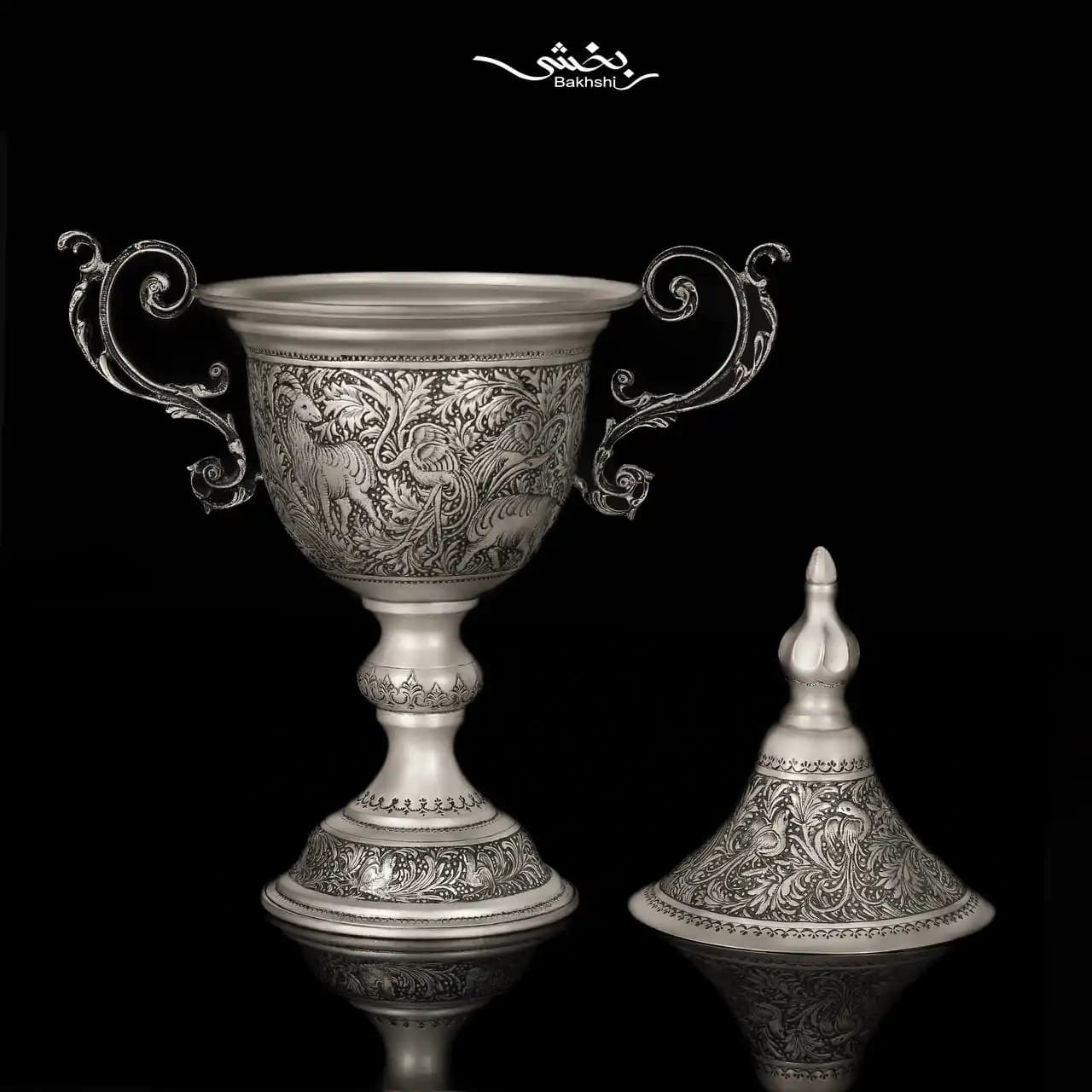کاپ نقره درب دار قلم شکارگاه — تصویر ۴