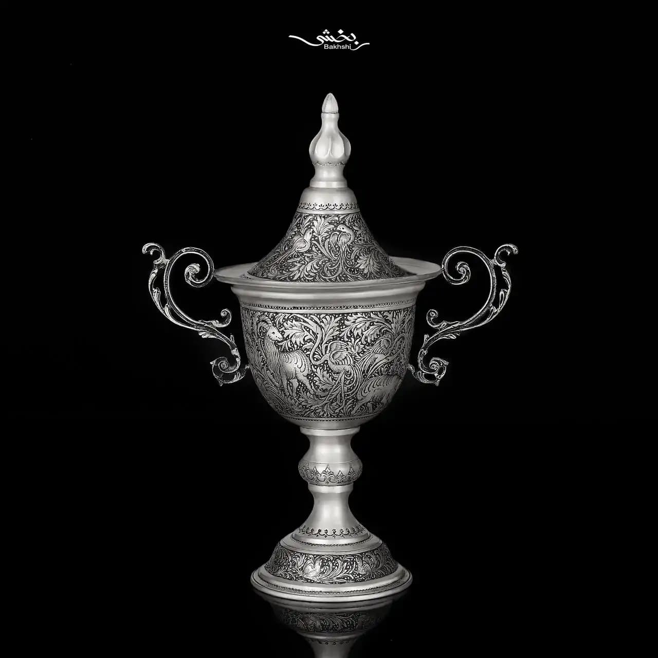 کاپ نقره درب دار قلم شکارگاه